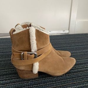 Sigerson Morrison suede and shearling booties; size: 9 M